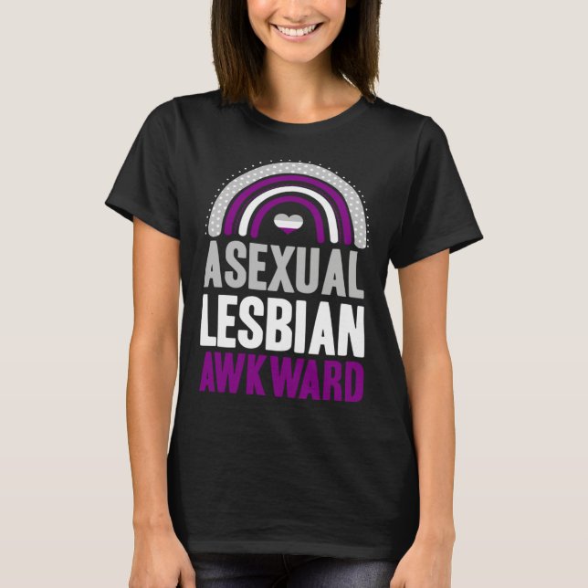 Asexual Lesbian Awkward Asexual Pride Bohemian Rai T Shirt (Framsida)