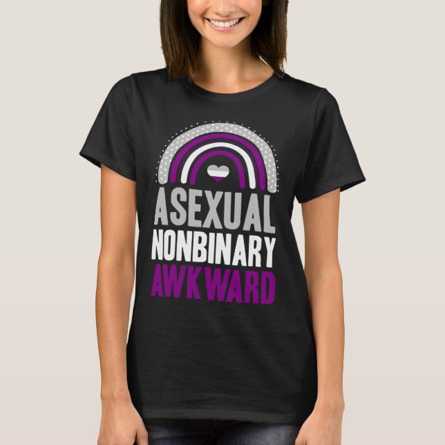 Asexual Nonbinary Awkward Asexual Pride Bohemian R T Shirt (Framsida)