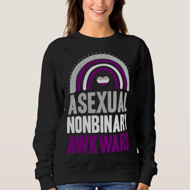 Asexual Nonbinary Awkward Asexual Pride Bohemian R T Shirt (Framsida)