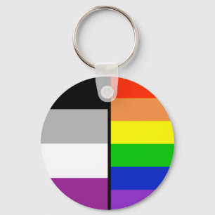 Asexual och regnbågen sjunker nyckelringen nyckelring