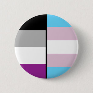 Asexual och trans.-flaggaemblem knapp