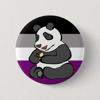 Asexual Panda som äter tårtan Knapp