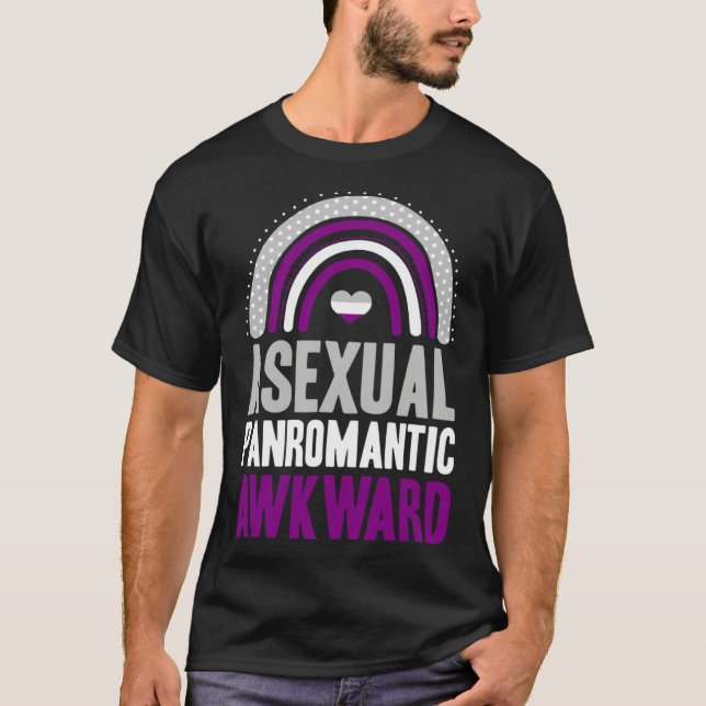 Asexual Panromantic Awkward Asexual Pride Bohemian T Shirt (Framsida)