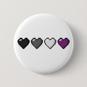 Asexual PIXELhjärtor Knapp
