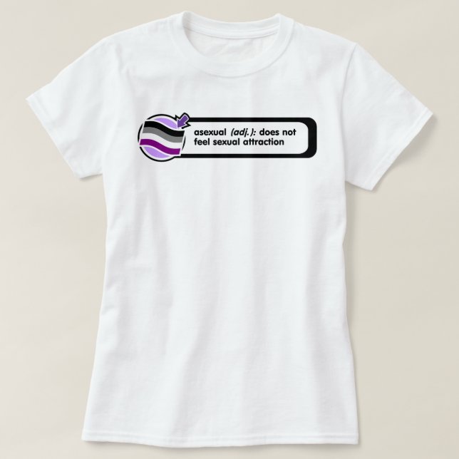 Asexual Pop-Uppdefinitionskjorta T Shirt (Design framsida)