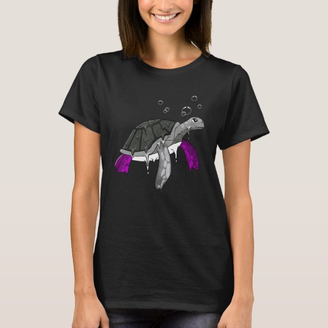 Asexual Pride Ace Flag Sea Turtle Subtle LGBTQ T Shirt (Framsida)