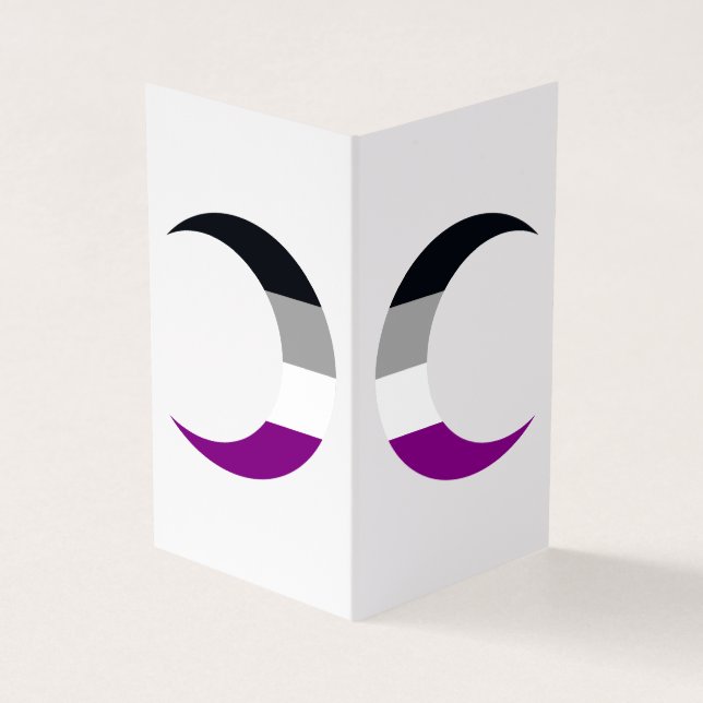 Asexual Pride Crescent Moons Greeting Card Visitkort (Utsida)