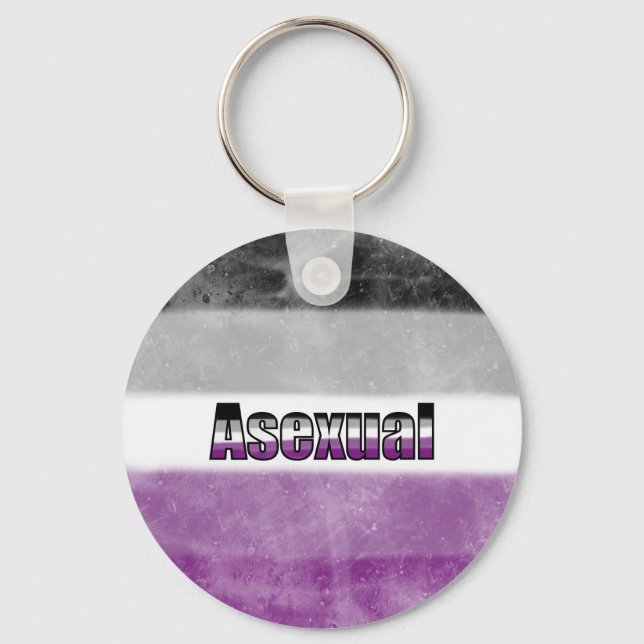 Asexual pride flag key ring nyckelring (Framsida)