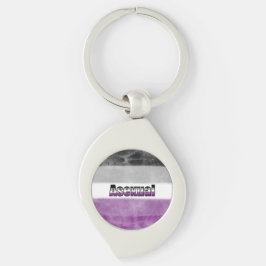 Asexual pride flag key ring swirl silverfärgad nyckelring