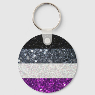 Asexual prideglitterkeychain nyckelring