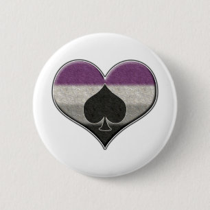 Asexual pridehjärta med överdängaren knapp