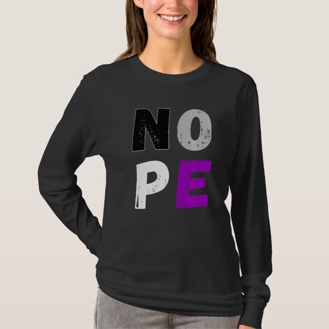 Asexualitet Nope Flagga Ace ASexual Flagga Lgbt Pr T Shirt (Framsida)