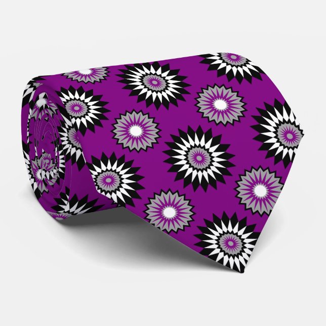 Asexualitet pride flagga/lila blomma mönster slips (Rullad)