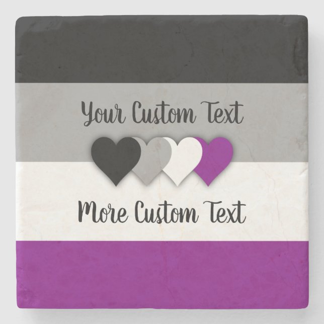 Asexualitet pride flagga med hjärtan underlägg (Framsidan)