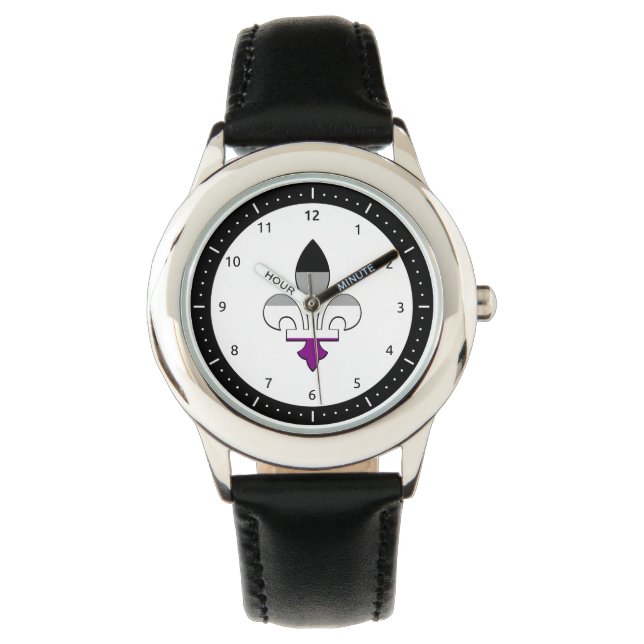 Asexualitet pride fleur-de-lis Watch Armbandsur (Framsida)