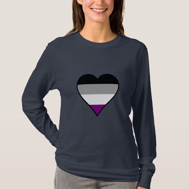 Asexualitet pride hjärta Hoodie T-Shirt (Framsida)