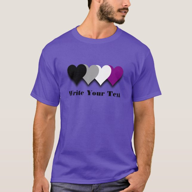 Asexualitet pride hjärtan T-Shirt (Framsida)