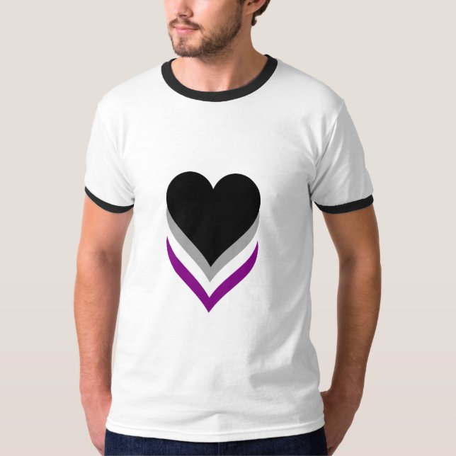 Asexualitet pride hjärtan T-Shirt (Framsida)