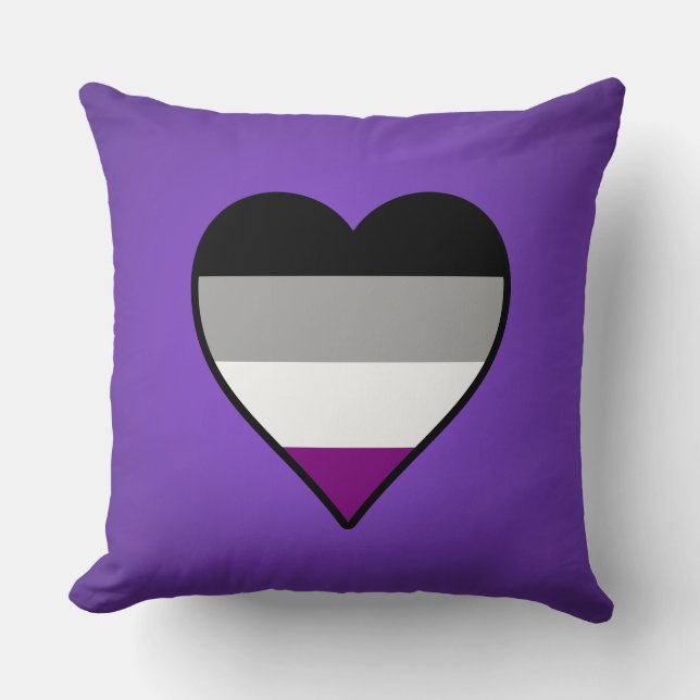 Asexuality pride heart pillow kudde (Framsida)