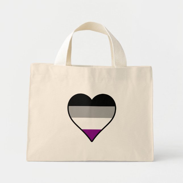 Asexuality pride heart Tote Bag Mini Tygkasse (Framsidan)