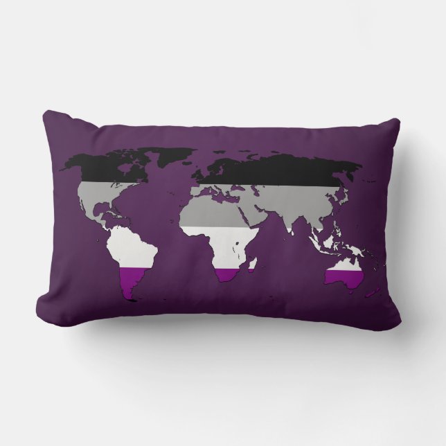 Asexuality pride world map Pillow Lumbarkudde (Framsida)