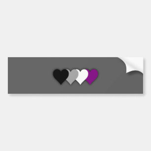Asexualitypridehjärtor Bildekal