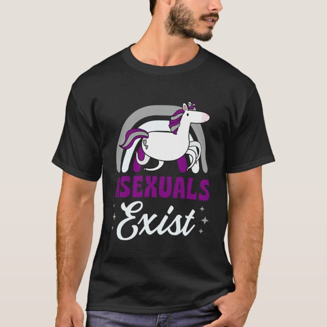 Asexuals Exist Asexual Pride Minimalist Rainbow Un T Shirt (Framsida)