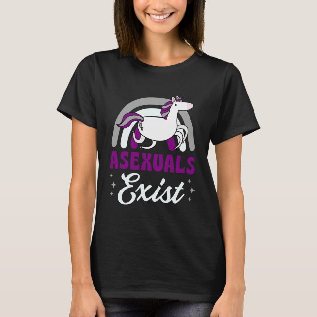 Asexuals Exist Asexual Pride Minimalist Rainbow Un T Shirt (Framsida)