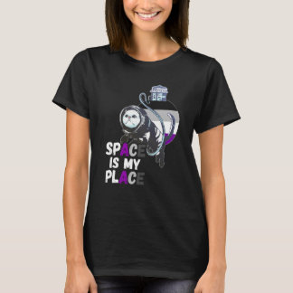Asexuell Astronaut Katt Retro Rymden Är Min Plats  T Shirt