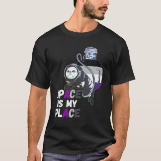 Asexuell Astronaut Katt Retro Rymden Är Min Plats  T Shirt