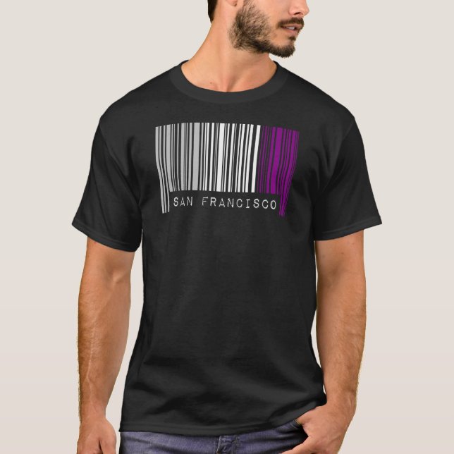 Asexuell Barcode-Pridet San Francisco California c T Shirt (Framsida)