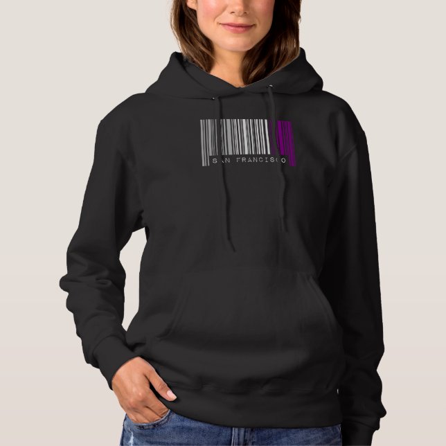 Asexuell Barcode-Pridet San Francisco California c T Shirt (Framsida)