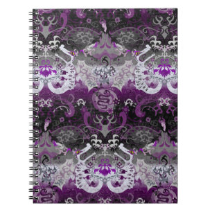 Asexuell Dragon Damask - Ace Pride Flagga Färg Anteckningsbok