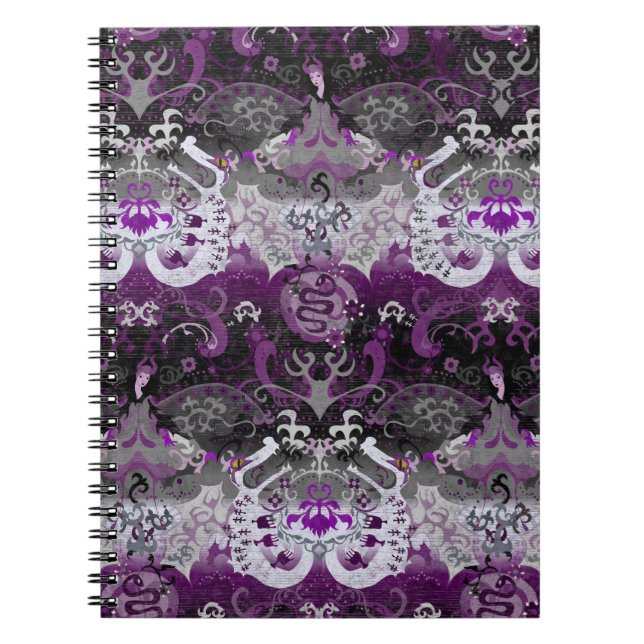 Asexuell Dragon Damask - Ace Pride Flagga Färg Anteckningsbok (Framsidan)