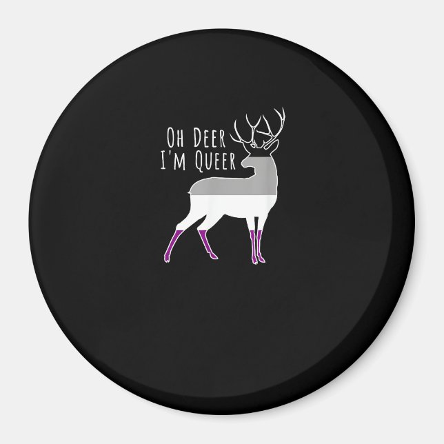 Asexuell Flagga Åh Älg Queer Pride Rollig LGBT Des Magnet (Framsidan)