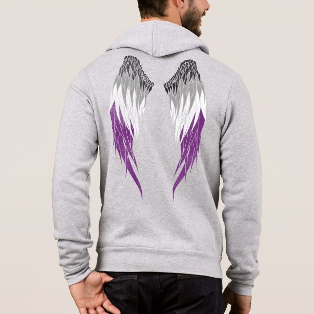 Asexuell Flagga - Angel Vingar T Shirt (Baksida)
