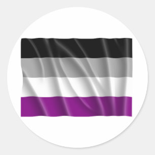 ASEXUELL FLAGGA FLYING RUNT KLISTERMÄRKE