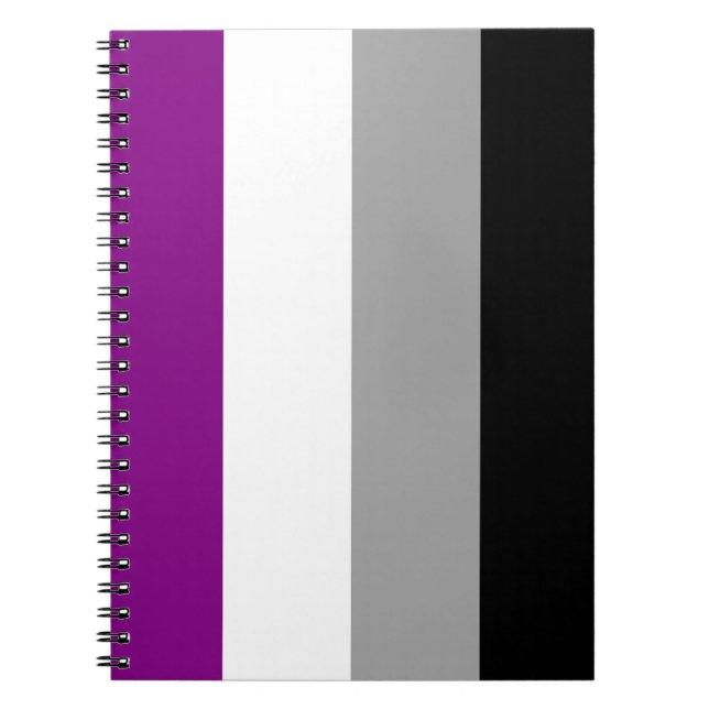 ASEXUELL FLAGGA ORIGINAL -.png Anteckningsbok Med Spiral (Framsidan)