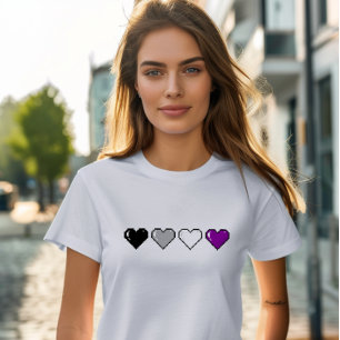 Asexuell Flagga Pixel Heart T Shirt