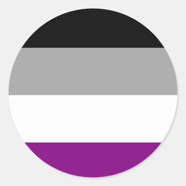 Asexuell Flagga Runt Klistermärke (Framsida)