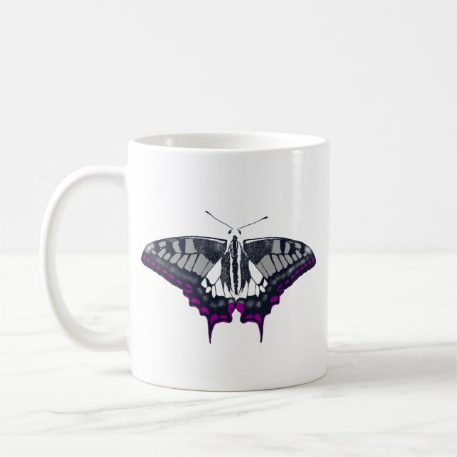 Asexuell Flagga Swallowtail Butterfly Kaffemugg (Vänster)