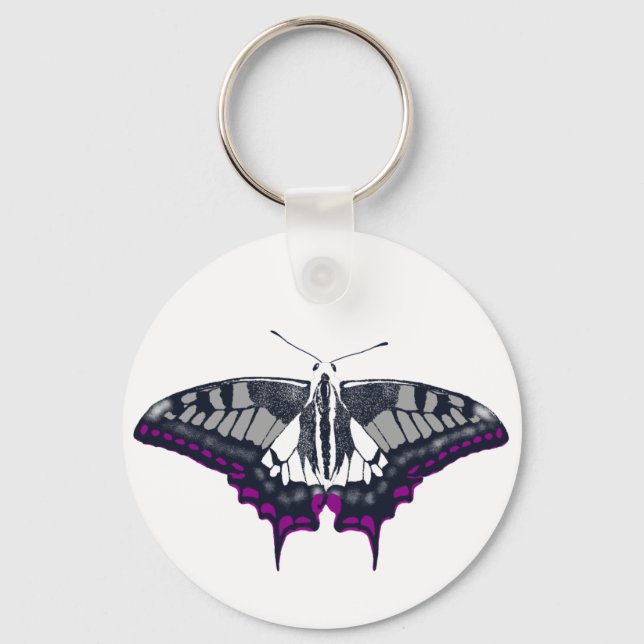 Asexuell Flagga Swallowtail Butterfly Nyckelring (Framsida)