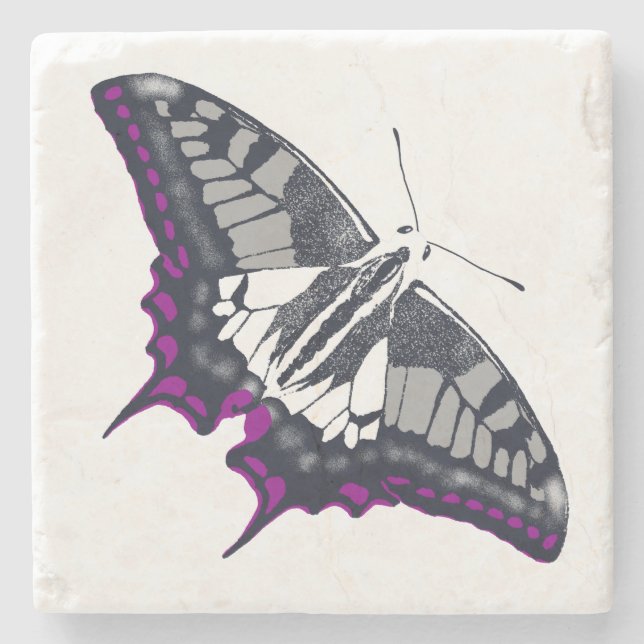 Asexuell Flagga Swallowtail Butterfly Stenunderlägg (Framsidan)