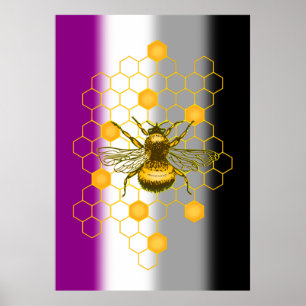 Asexuell HBT Gay pride Rainbow Bee live Poster