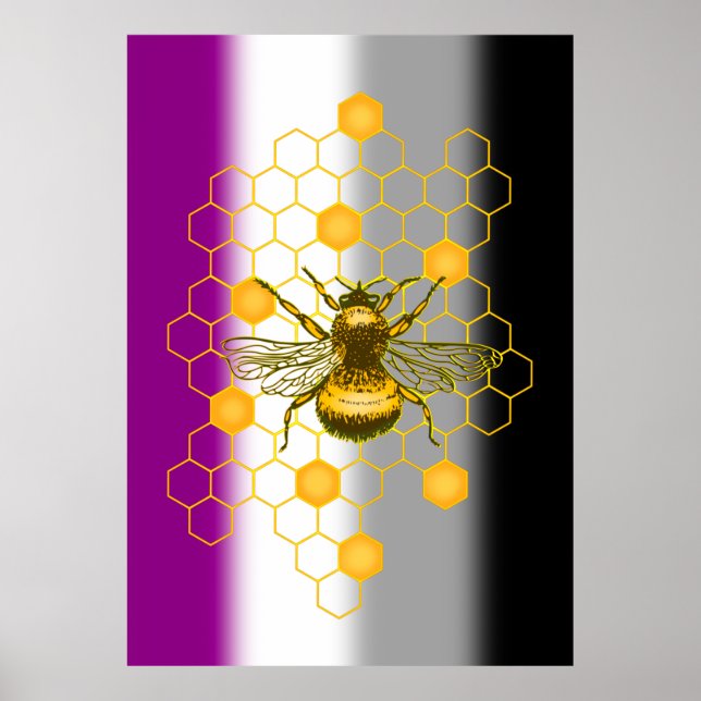 Asexuell HBT Gay pride Rainbow Bee live Poster (Framsidan)
