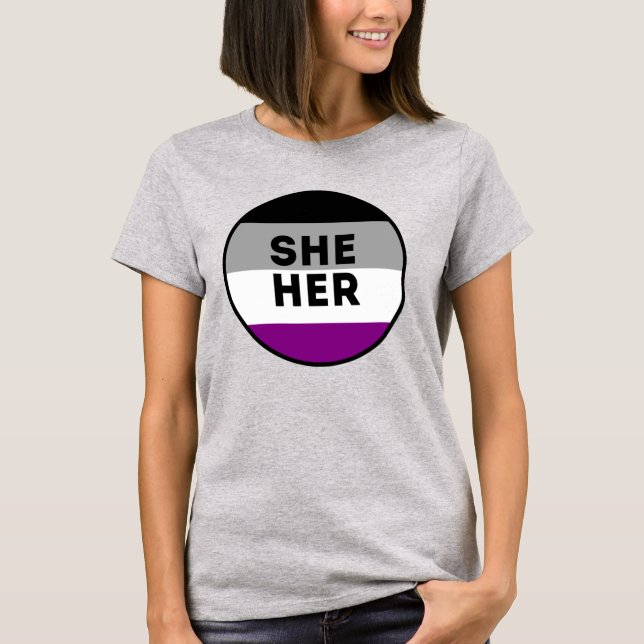 Asexuell hon/hennes stolthet t-shirt (Framsida)