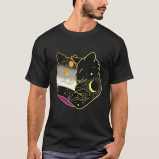 Asexuell katt hjärta Ace Pride Flagga Lgbt Demisex T Shirt