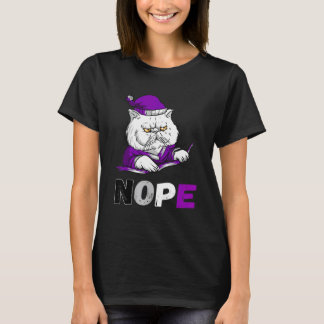 Asexuell Nope Katt No Ace Asexuell Flagga Lgbqa Pr T Shirt