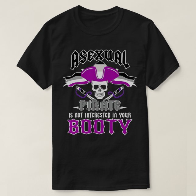 Asexuell Pirat Asexuellt Pride  T Shirt (Design framsida)