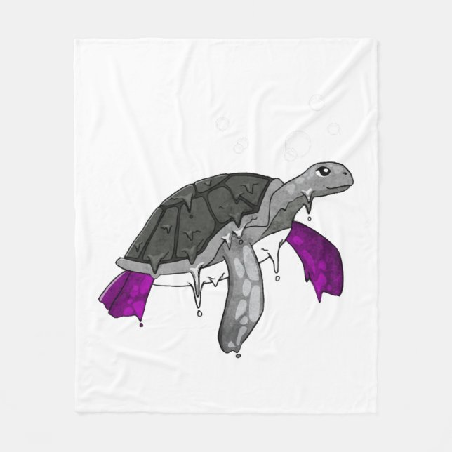 Asexuell Pride Ace Flagga Havssköldpadda Subtil HB Fleecefilt (Framsidan)